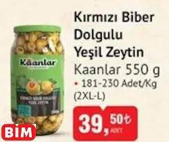 KAANLAR KIRMIZI BİBER  DOLGULU  YEŞİL ZEYTİN
